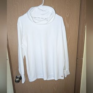 Chunky Cowlneck, Ivory Velour sweatshirt - Large